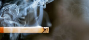 A cigarette with smoke