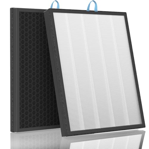 Leemone Vital 200S Replacement Filter Compatible with LEVOIT Vital 200S-P Air Purifier, H13 True HEPA High-Efficiency Activated Carbon, Vital 200S-RF (LRF-V201-WUS), White, 2 Pack