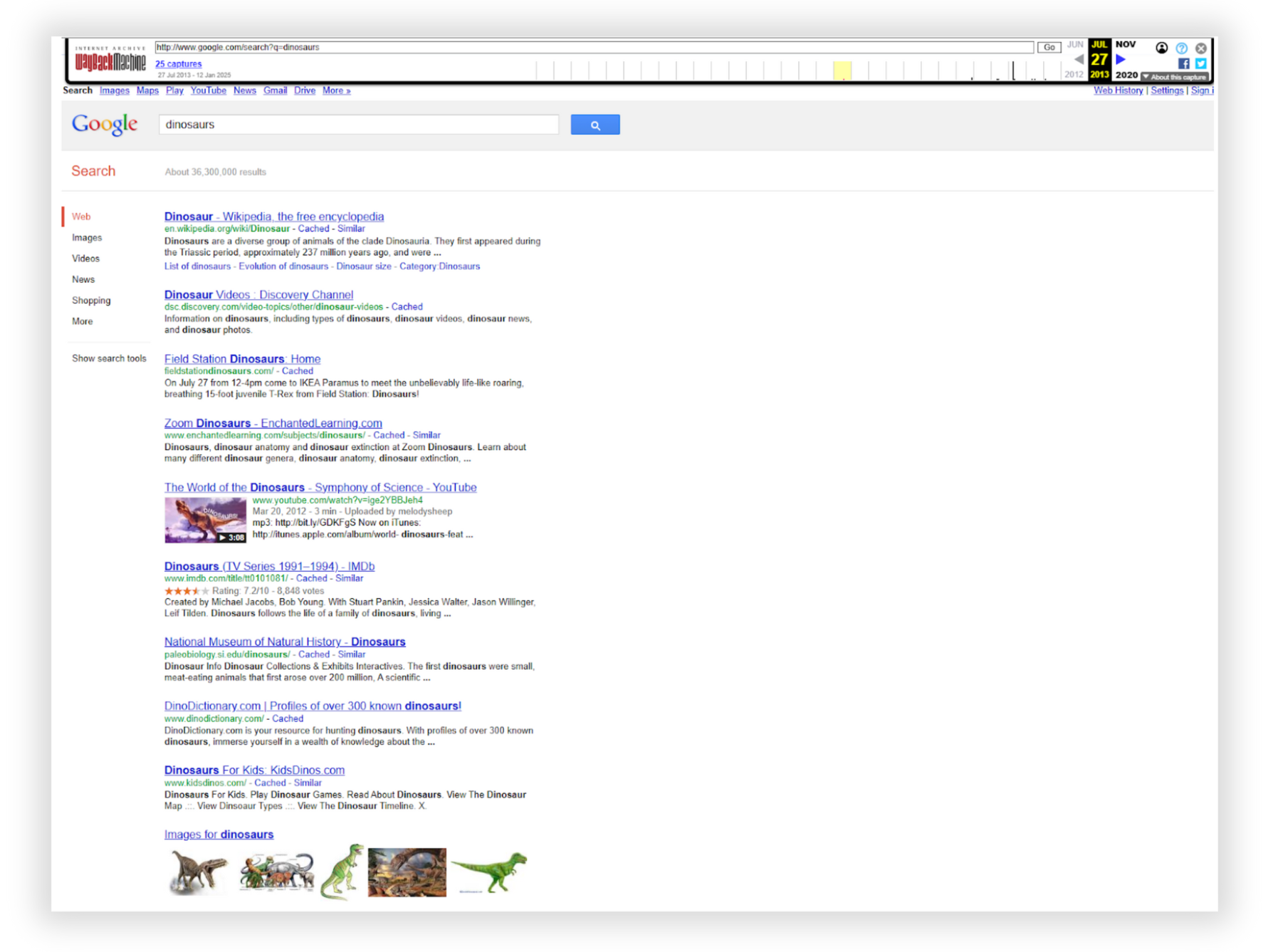 google results 2013 dinosaur